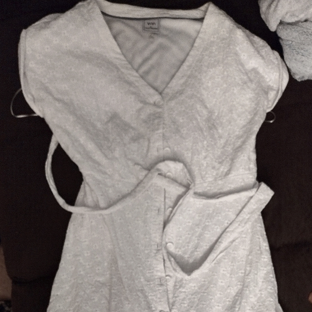 White Button Up Dress by ViVi